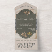 Neutrale Tonen Bloemen Alles In Een Trouwuitnodigi All In One Uitnodiging (Binnen)