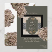 Neutrale tonen Bloemen Kaart (Voorkant / Achterkant)