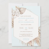 Neutrale Tones Bohemian Desert Pampas Grass Weddin Kaart (Voorkant)