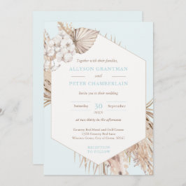 Neutrale Tones Bohemian Desert Pampas Grass Weddin Kaart