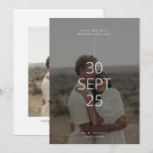 Neutrale Tones Save the Date Kaart (Voorkant / Achterkant)