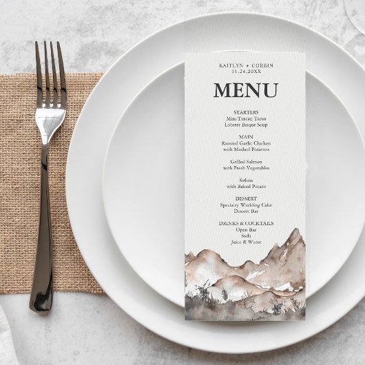 Neutrale Toon Berg Menu Kaart