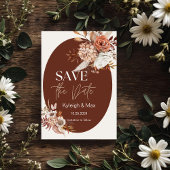 Neutrale Toon Bloemachtige Boho Save the Date Uitn Kaart