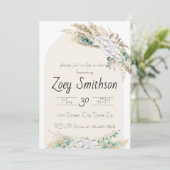 Neutrale Toon Boho Douche Uitnodiging (Staand voorkant)