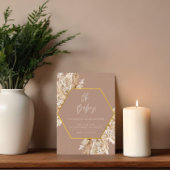 Neutrale Toon Boho Pampas Douche Uitnodiging