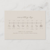 Neutrale Toon bruiloft tijdlijn Orde of Evenemente Informatiekaartje (Voorkant)