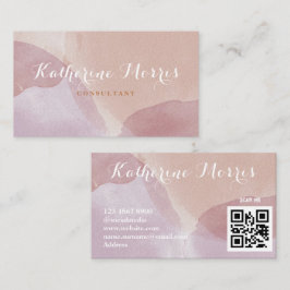 Neutrale toon minimalistische QR Code Professional Visitekaartje