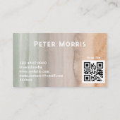 Neutrale toon minimalistische QR Code Professional Visitekaartje (Achterkant)
