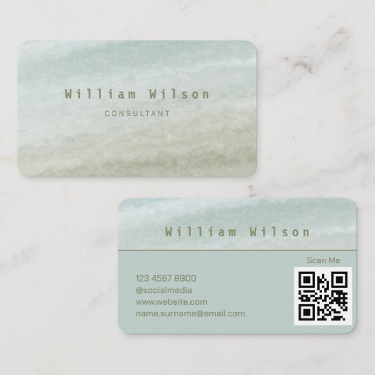 Neutrale toon minimalistische QR Code Professional Visitekaartje (Voorkant / Achterkant)