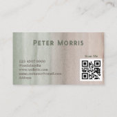 Neutrale toon minimalistische QR Code Professional Visitekaartje (Achterkant)