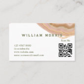 Neutrale toon minimalistische QR Code Professional Visitekaartje (Achterkant)