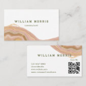 Neutrale toon minimalistische QR Code Professional Visitekaartje (Voorkant / Achterkant)