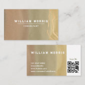 Neutrale toon minimalistische QR Code Professional Visitekaartje (Voorkant / Achterkant)