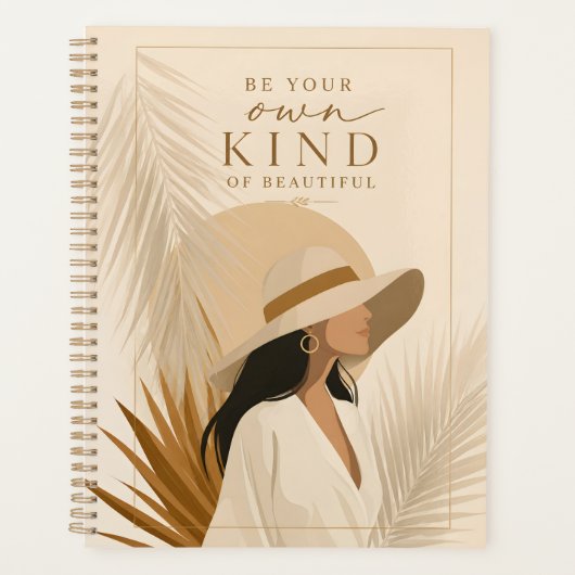 Neutrale Tropische Mode Vrouw Minimalistisch Planner (Voorkant)