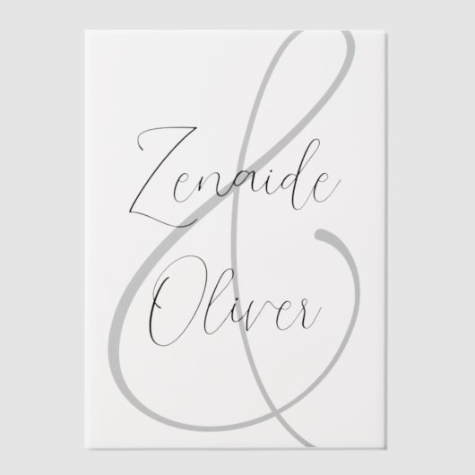 Neutrale Trouwnamen Uitnodiging Vellum Overlay (Voorkant)