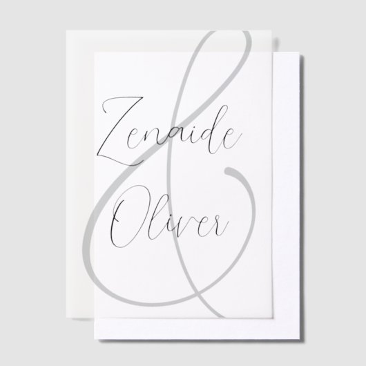 Neutrale Trouwnamen Uitnodiging Vellum Overlay (Offset)