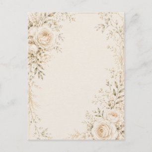 Neutrale Trouwuitnodiging met Verfijnde Bloemen Briefkaart