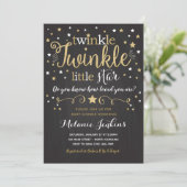 Neutrale Twinkle Little Star Baby shower Invitatio Kaart (Staand voorkant)