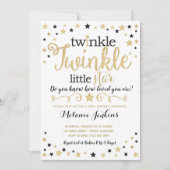 Neutrale Twinkle Little Star Baby Shower Uitnodigi Kaart (Voorkant)