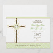 Neutrale Twins Christening/Baptism Uitnodiging (Voorkant / Achterkant)