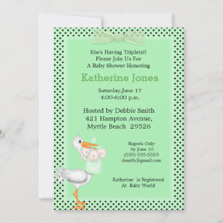 Neutrale uitnodiging tot Baby shower (Stork)