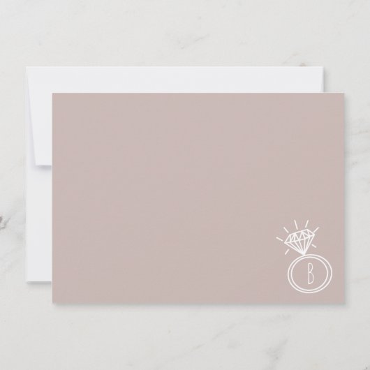 Neutrale Verloving Ring Photo Save the Date Kaart (Achterkant)