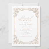 Neutrale Vintage Frame Elegante Bruids Brunch Kaart (Voorkant)