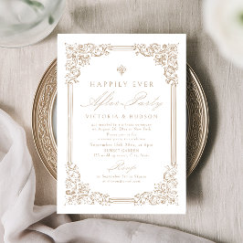 Neutrale vintage lijst Happily Ever After-feest Kaart