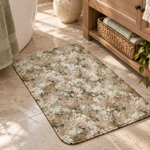 Neutrale Vintage Witte Wilde Bloem Bloemstuk Badmat