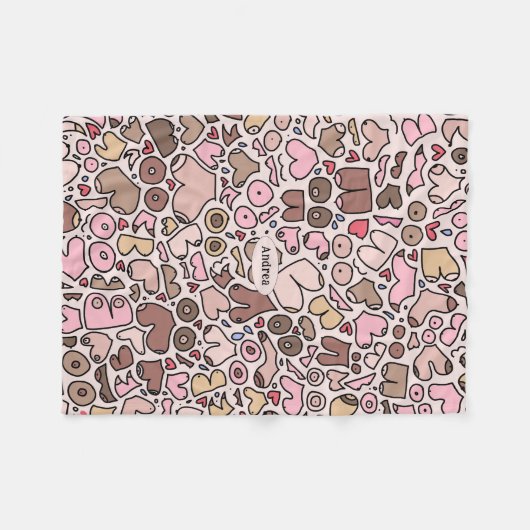 Neutrale vrouw borstpatroon fleece deken (Voorkant (Horizontaal))