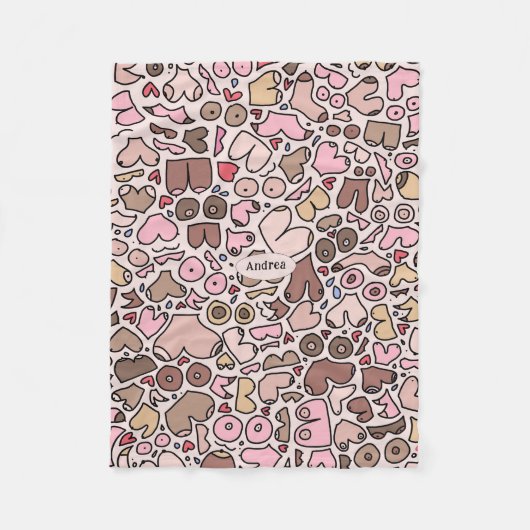 Neutrale vrouw borstpatroon fleece deken (Voorkant)