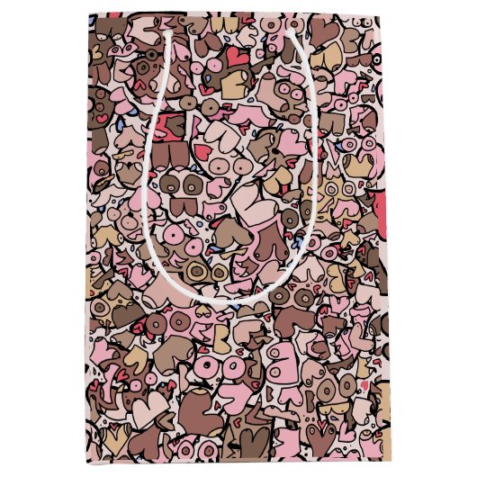 Neutrale vrouw borstpatroon medium cadeauzakje (Voorkant)