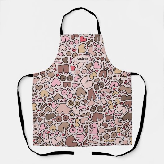 Neutrale vrouw borstpatroon schort (Voorkant)