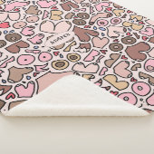 Neutrale vrouw borstpatroon sherpa deken (3/4)