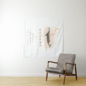 Neutrale walvis- en eend-babyborrel welkom  wandkleed (In Situ (horizontaal))