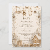 Neutrale waslijn baby shower kaart (Voorkant)