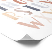 Neutrale Waterverf Alfabet Nursery Poster (Hoek)