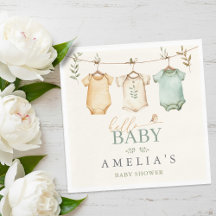 Neutrale Waterverf Babywaslijn Baby Shower
