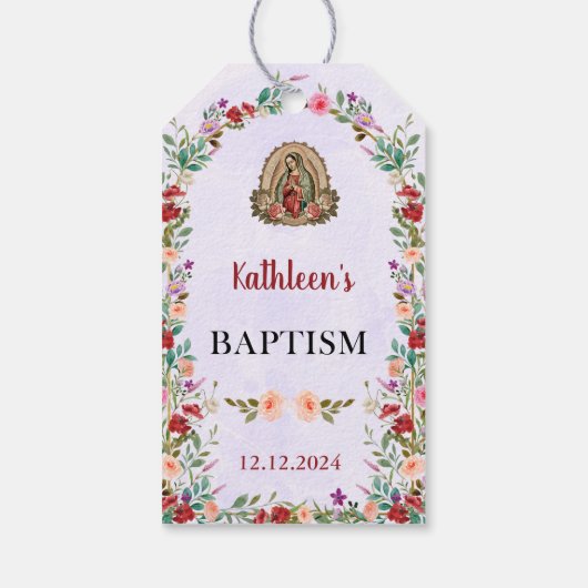 Neutrale Waterverf bloemdoop Cadeaulabel (Achterkant)