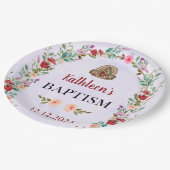 Neutrale Waterverf bloemdoop Papieren Bordje (Gekanteld)