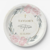 Neutrale Waterverf Bloemdoop Papieren Bordje (Voorkant)