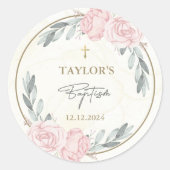  Neutrale Waterverf Bloemdoop Ronde Sticker (Voorkant)