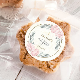 Neutrale Waterverf Bloemdoop Ronde Sticker