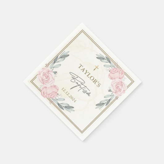 Neutrale Waterverf Bloemdoop Servet (Hoek)