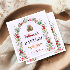 Neutrale Waterverf bloemdoop Servet