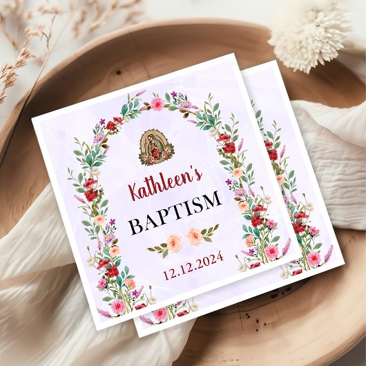 Neutrale Waterverf bloemdoop Servet