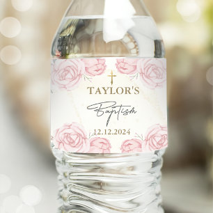  Neutrale Waterverf Bloemdoop Waterfles Etiket