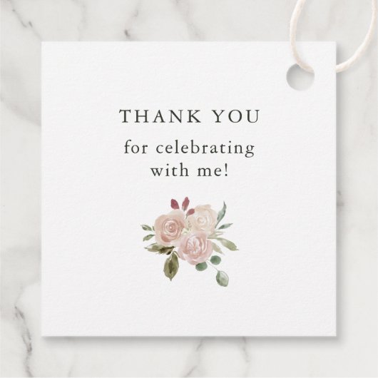 Neutrale Waterverf bloemen | Confirmation!REMOVE! Bedankjes Labels (Achterkant)