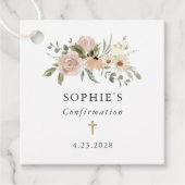 Neutrale Waterverf bloemen | Confirmation!REMOVE! Bedankjes Labels (Voorkant)