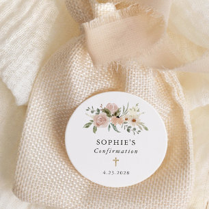 Neutrale Waterverf bloemen   Confirmation!REMOVE! Ronde Sticker